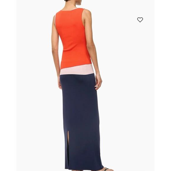 NWOT STAUD Hermosa Colorblocked Maxi-Dress in Cayenne Navy Carnation SZ XS - Picture 3 of 7